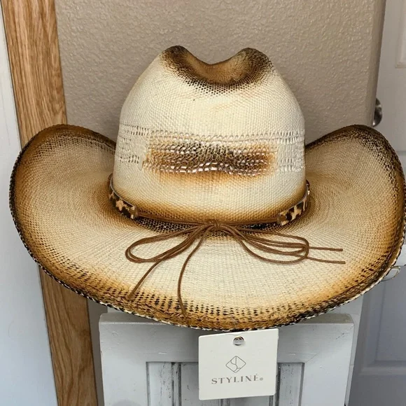COWGIRL Desert Ember Ivory Distressed Hat with Band One Size - Picture 5 of 5